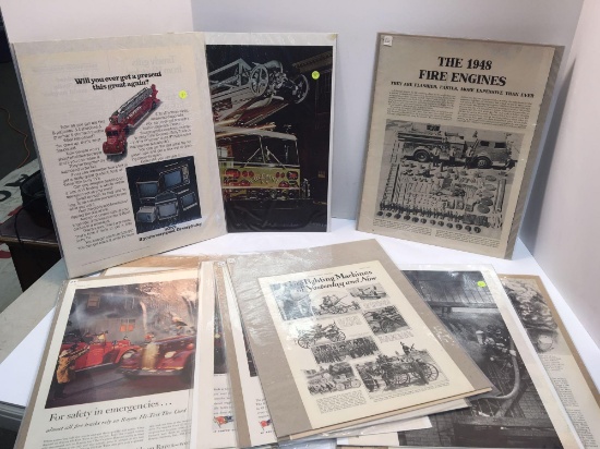 Vintage fire apparatus advertising pictures/articles