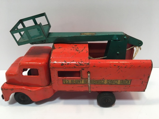 Vintage metal STRUCTO US HI WAY MAINTENANCE SERVICE TRUCK