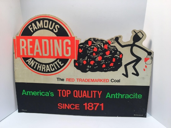 Vintage advertising cardboard READING ANTHRACITE coal sign