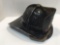 Antique metal CAIRNS fire helmet/leather front shield (2 EHFD)