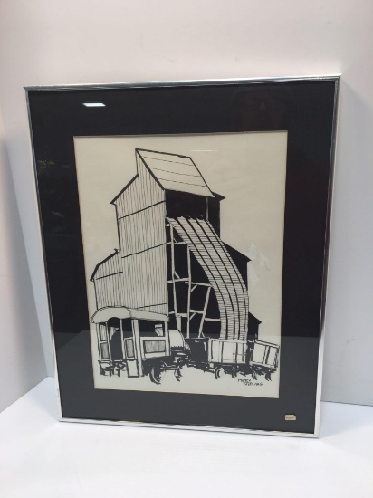 Framed/matted mining picture by Perry Stirling