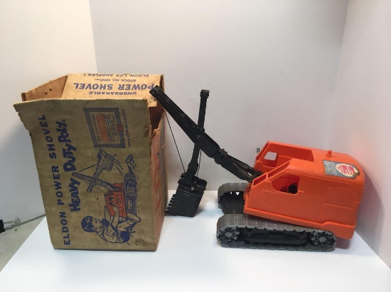 Vintage ELDON plastic steam shovel/original box