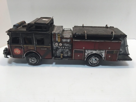 Handcrafted metal fire truck(item # 7021G)
