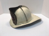 Antique CAIRNS fire helmet/leather front shield(EDDYSTONE FIRE CO. ASST CHIEF)