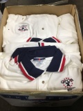 Partial case JERZEE white Golf shirts(size XL ;advertising GFOA 2001 Philadelphia)