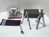 2 small tripods,RIDDELL mini helmet(signed Gino Marchetti 1972),vintage PD of H First Aid Box(empty)