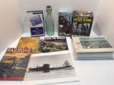 VHS tapes,antique bottle (MILLERSBURG Bottle Works),Royal American Show photo album,Railroad