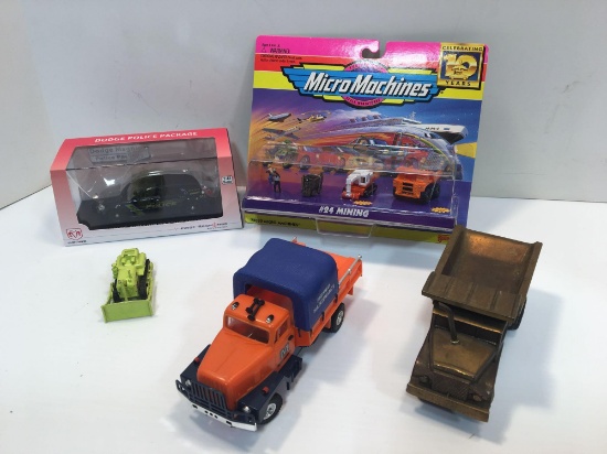 MICRO MACHINES(#24mining),die cast police car,die cast dump truck,more