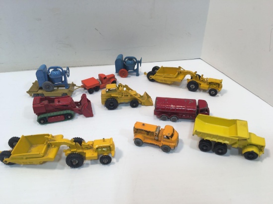 Vintage LESNEY die cast trucks,construction vehicles,more