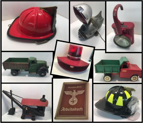 ANTIQUES Firefighter, Coal Mining, Toys, WWII MORE