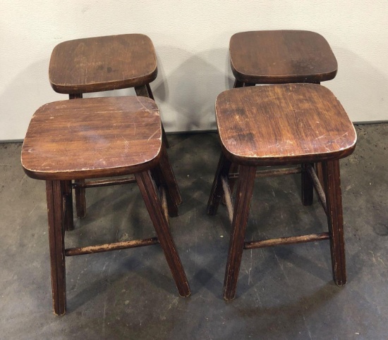 5 matching wooden stools