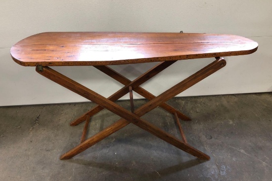 Antique wooden folding ironing board