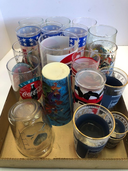 Coca Cola glasses,Pepsi glass,water glasses,measure cup,more
