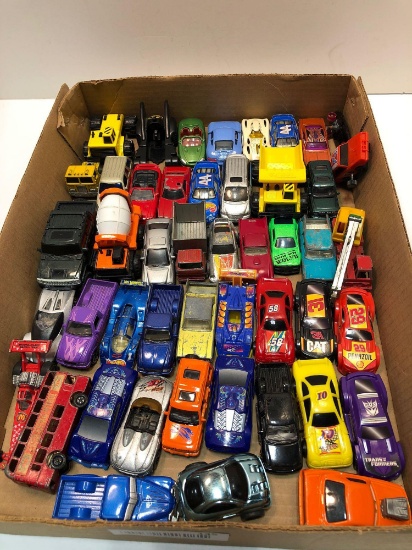 Die cast cars and trucks