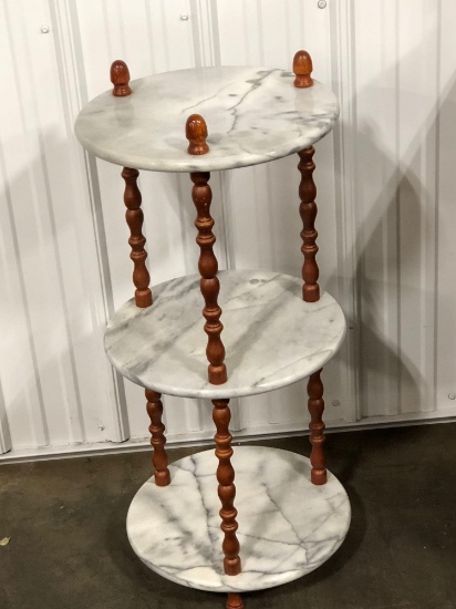 3 tier marble/wooden stand