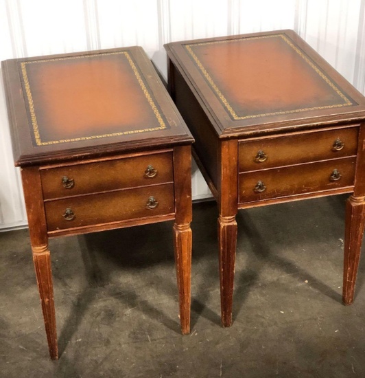 2 matching vintage end tables