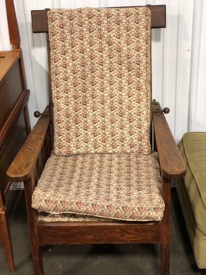 Antique oak reclining chair