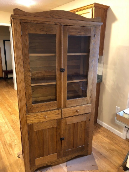 Vintage oak dining room hutch by CULLER FURNITURE