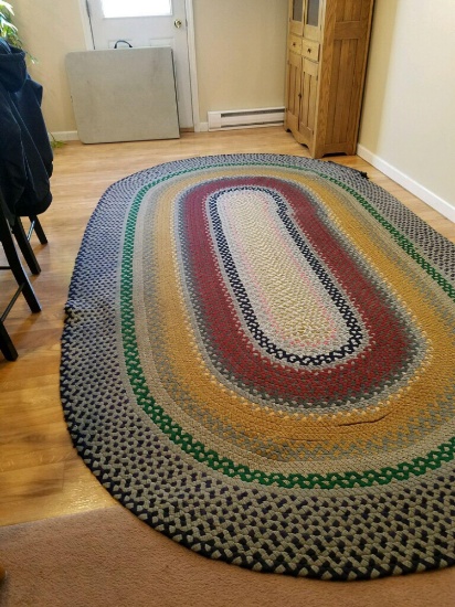 Vintage braided rug(approximately 80"x 138")