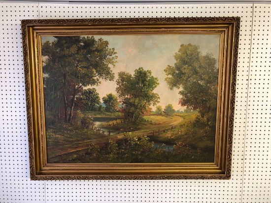 Vintage framed oil painting