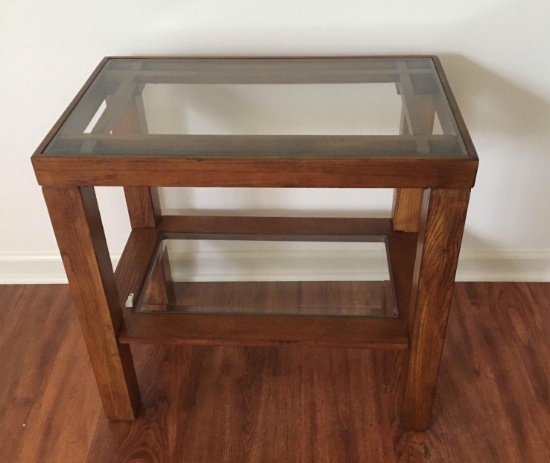 Glass top accent table