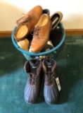 Shoes, boots, clothes basket (shoes size 12-13)