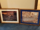 Framed/matted grouse picture, framed/matted picture