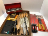 Allen wrenches, wood chisels, wire brushes, torx screwdriver set, crimping cut, more