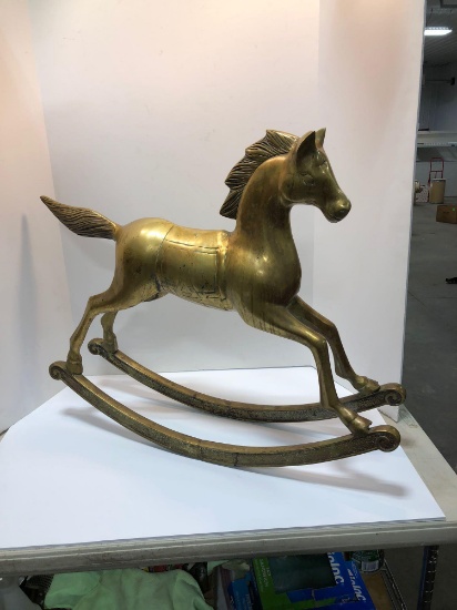 Vintage brass rocking horse