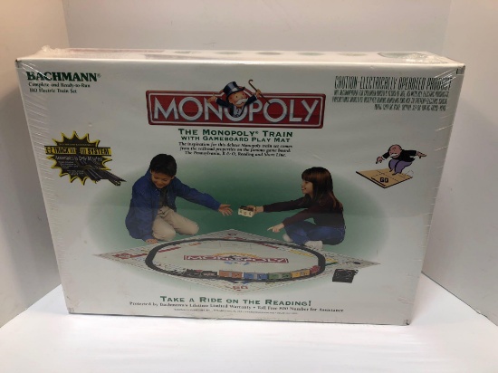 BACHMANN Monopoly HO scale electric train set/gameboard mat(NIB still sealed in original