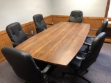 8' Conference table/6 matching rolling executive office chairs