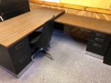 L shaped office desk/rolling office chair