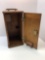 Vintage wooden box/ lockable door and slideout