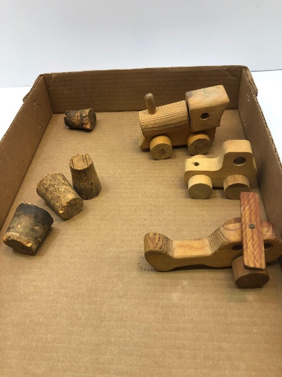 Corks,vintage wooden toys