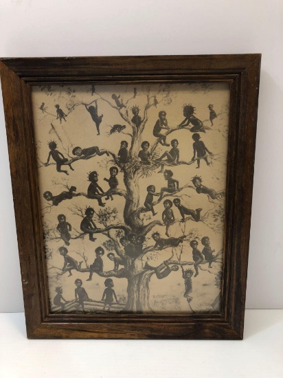 Black Americana framed "BLACKBIRDS" picture
