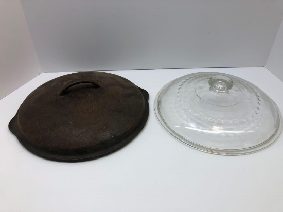 Cast iron lid (Lid for lot 295),glass lid
