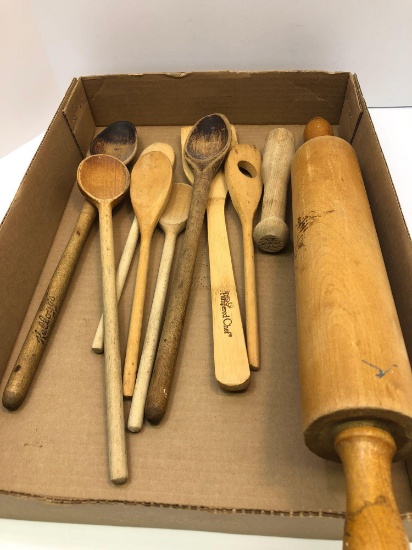 Wooden rolling pin,wooden spoons,more