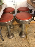 4- vintage diner style spinning stools