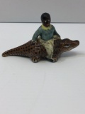 Black Americana;boy sitting on alligator(Japan)