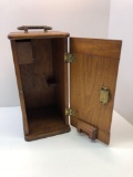 Vintage wooden box/ lockable door and slideout