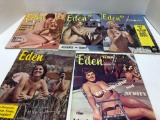 5-issues/months(circa 1960's)EDEN magazines,Must be 18 years or older, please bring ID for removal