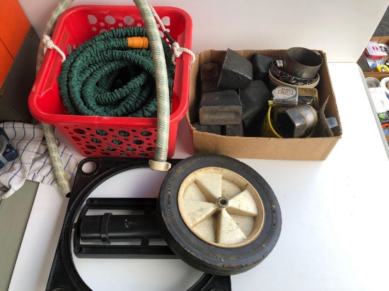 Garden hose,wheel,tape measure,more