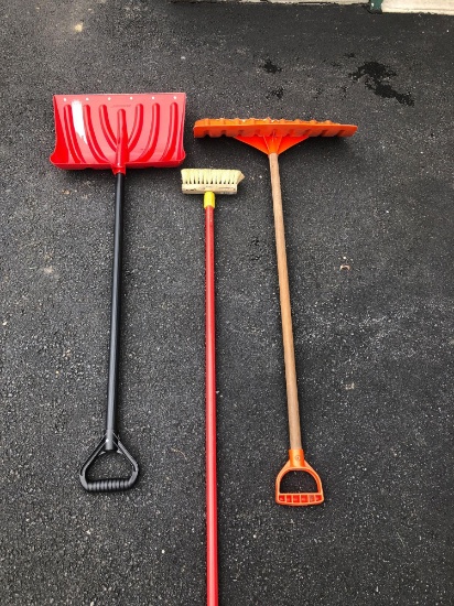 2- snow shovels,brush