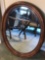Wooden oval mirror