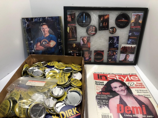 Pin back pins,movie star memorabilia