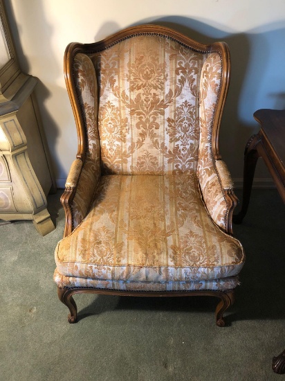 Vintage BAKER FURNITURE wingback reading chair