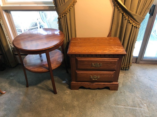 Round two tier table, ATHENS end table