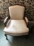 Antique chair(wicker sides;arm damage;photed)