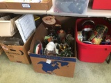 Christmas decorations, collectible tins, storage containers