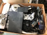Electronics lot (game controllers, MP3 player, Motorola talk about, wires, adapters, more)